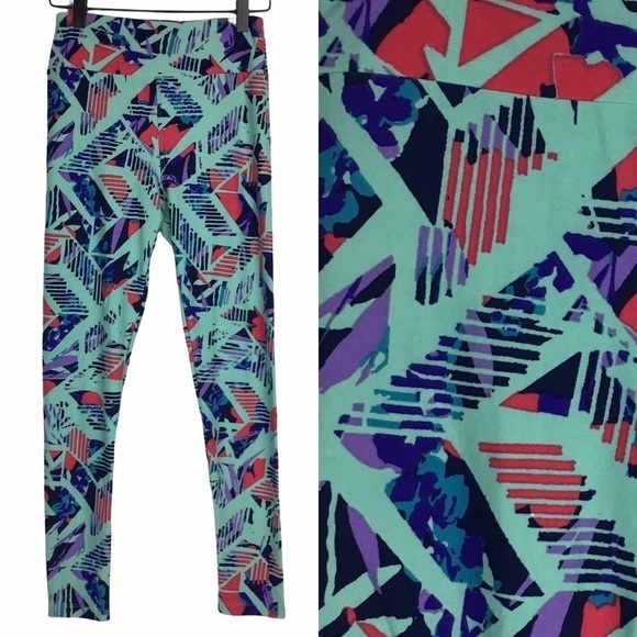 LULAROE Leggings OS One Size Abstract Print Retro 80s Vibes Southwestern Boho - Picture 1 of 9